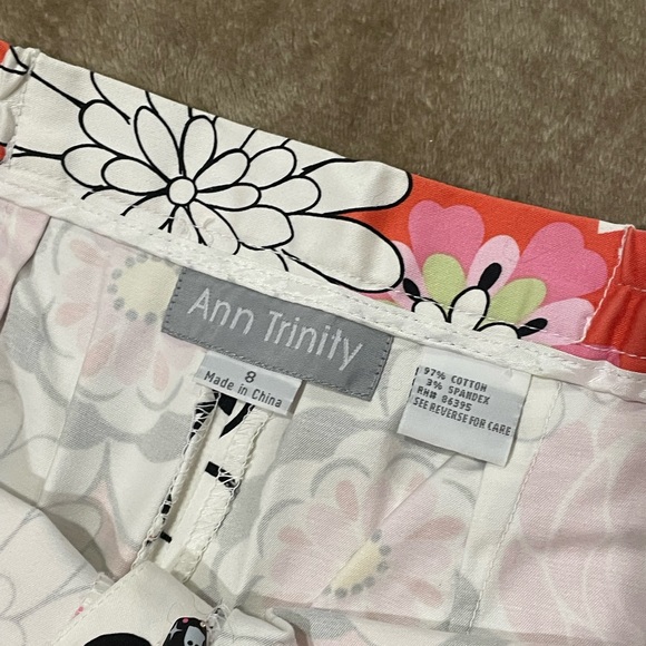 Ann Trinity Vintage 70s Floral Pattern Crop Pants Size 8 - Picture 3 of 4